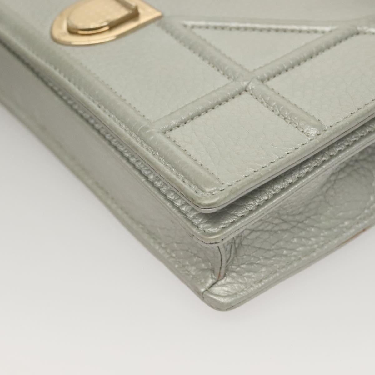 Christian Dior Diorama Wallet On Chain Leather Silver Leather Bag (Pre-Owned)