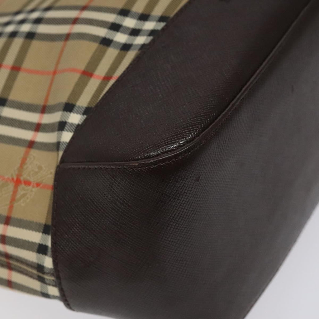 Burberry Nova Check Tote Canvas And Leather Beige Canvas Tote Bag