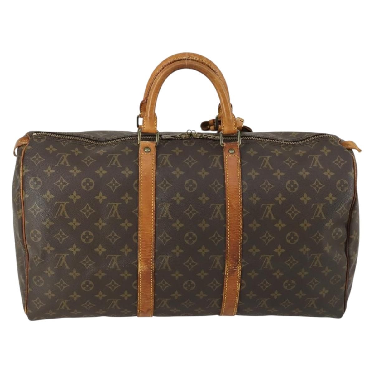Louis Vuitton Keepall Bag Monogram Canvas Brown Canvas Travel Bag
