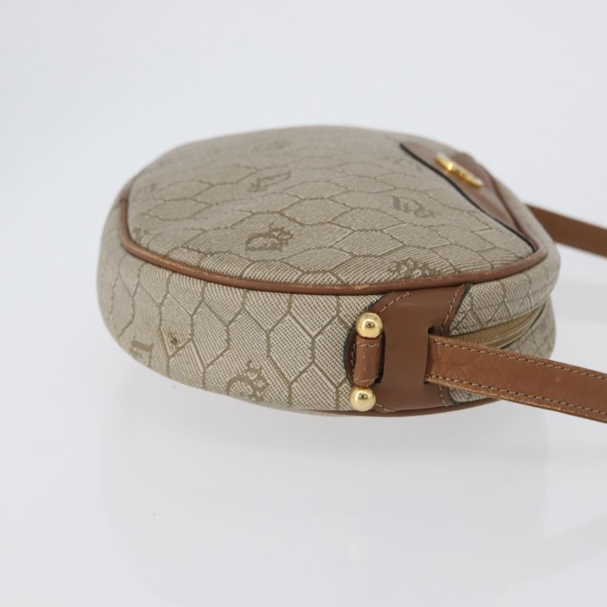 Christian Dior Vintage Honeycomb Shoulder Bag Canvas And Leather Beige Canvas Shoulder Bag Bag (Pre-Owned)