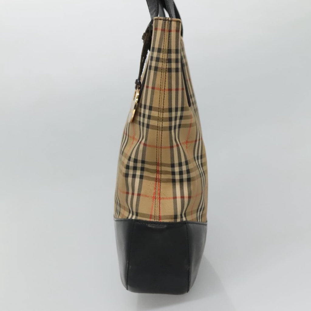 Burberry Nova Check Tote Canvas And Leather Beige Canvas Tote Bag