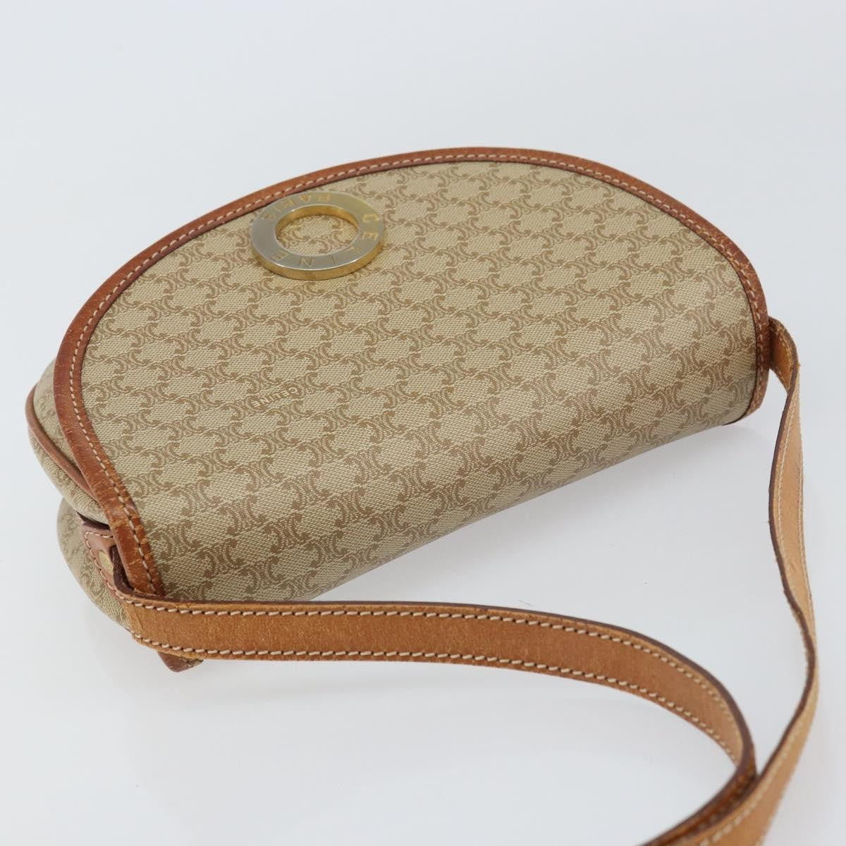 Celine Macadam Shoulder Bag Pvc Leather Beige Pvc Shoulder Bag Bag
