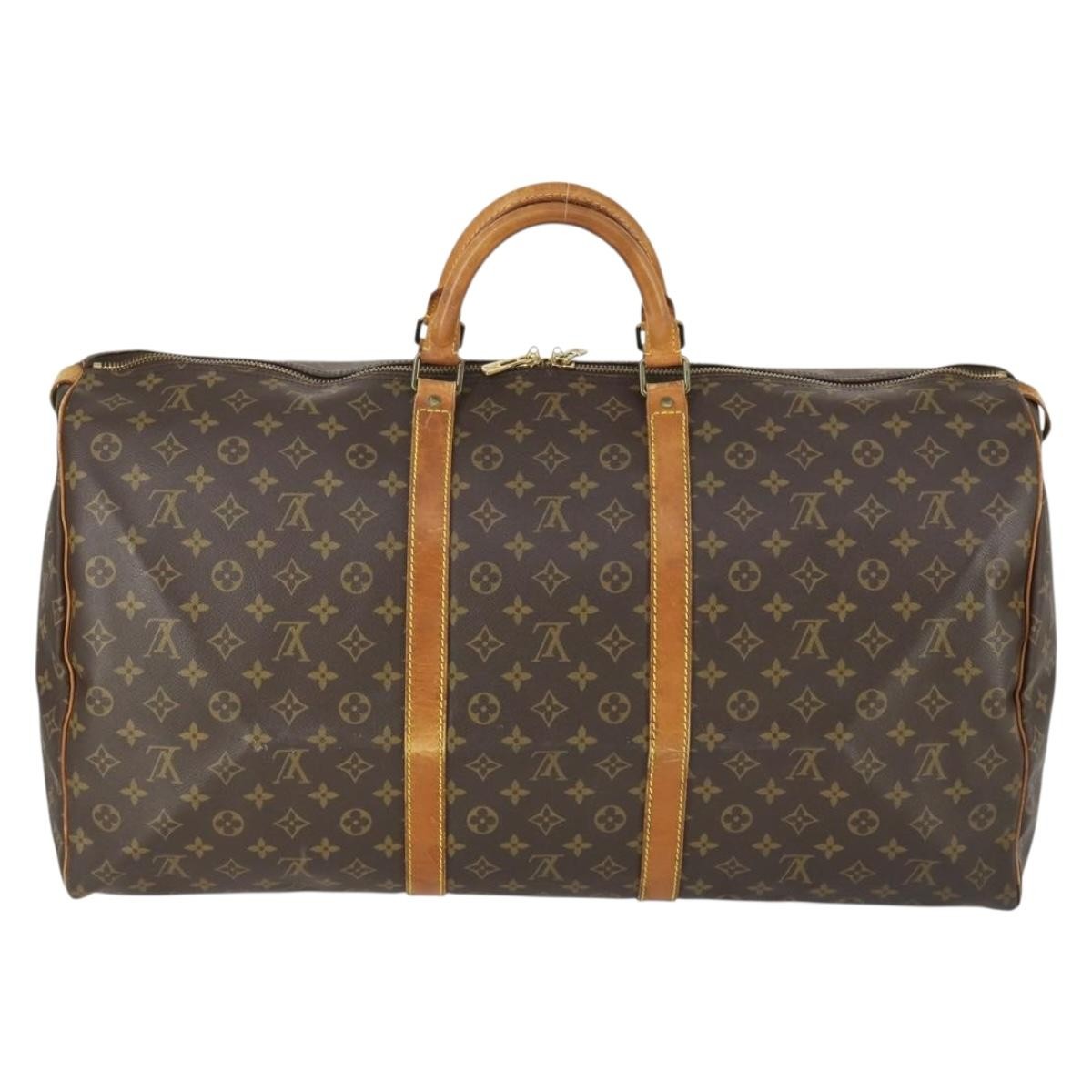 Louis Vuitton Keepall Bag Monogram Canvas Brown Canvas Travel Bag