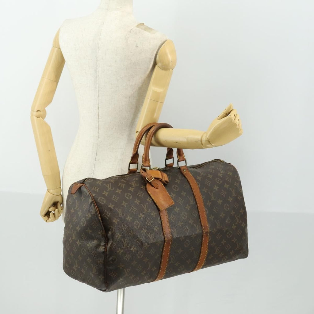 Louis Vuitton Keepall Bag Monogram Canvas Brown Canvas Travel Bag