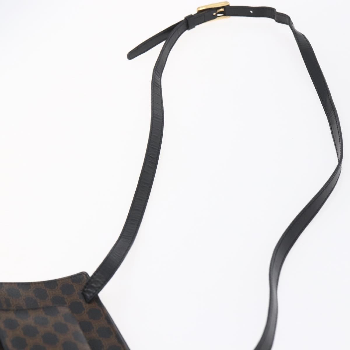 Celine Vintage Macadam Shoulder Bag Canvas Black Canvas Shoulder Bag Bag