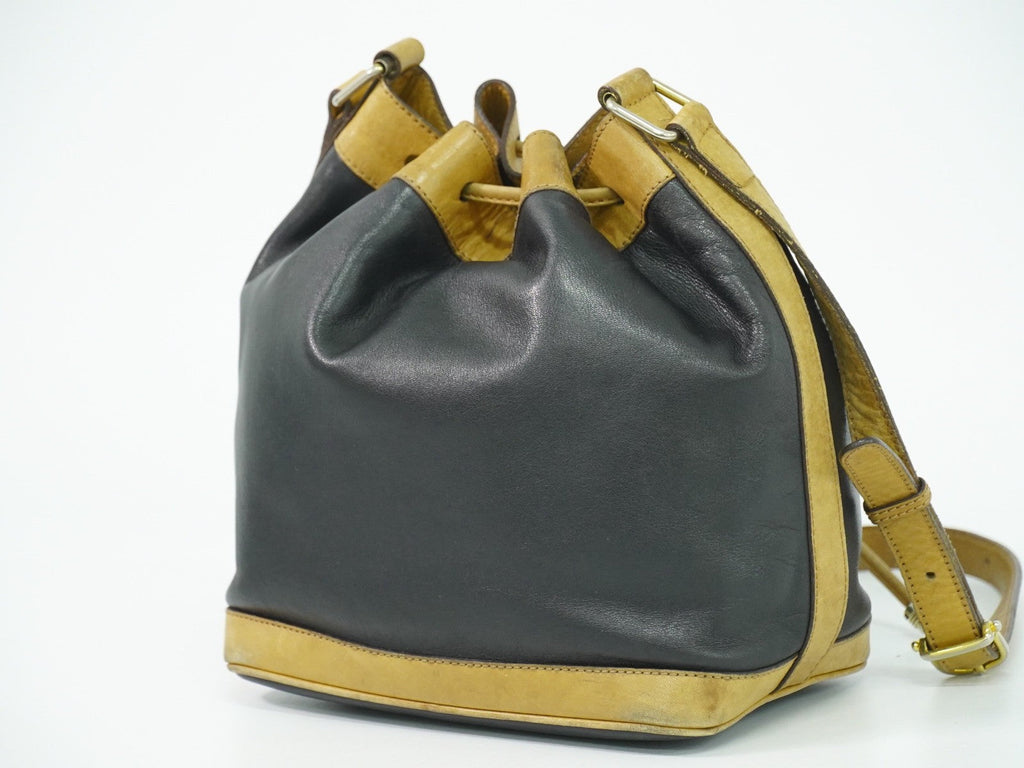 Celine Bucket Sangle Black And Brown Leather Black Leather Shoulder Bag Bag