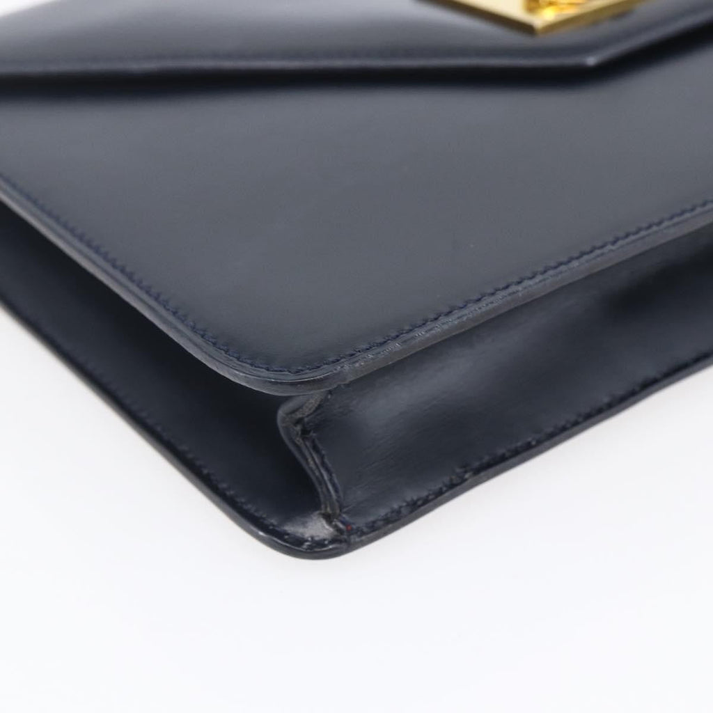 Celine Clutch Bag Leather Navy Leather Clutche & Pouche Bag