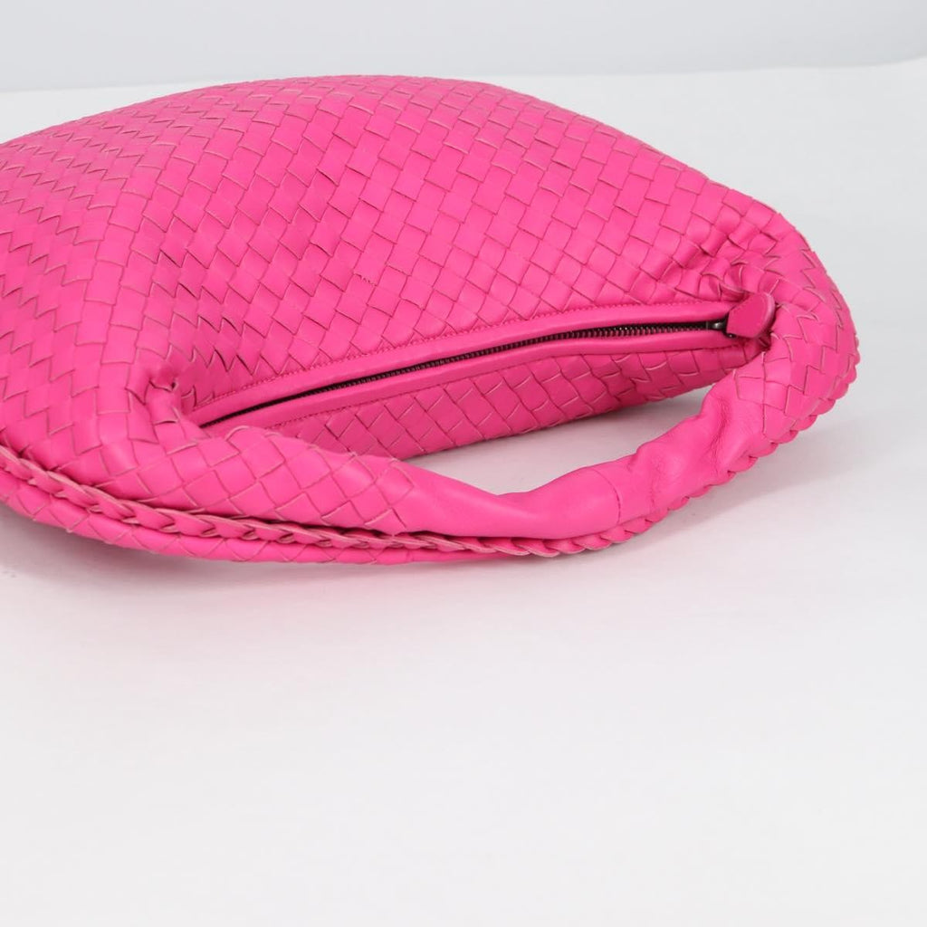 Bottega Veneta Veneta Hobo Intrecciato Nappa Pink Leather Bag