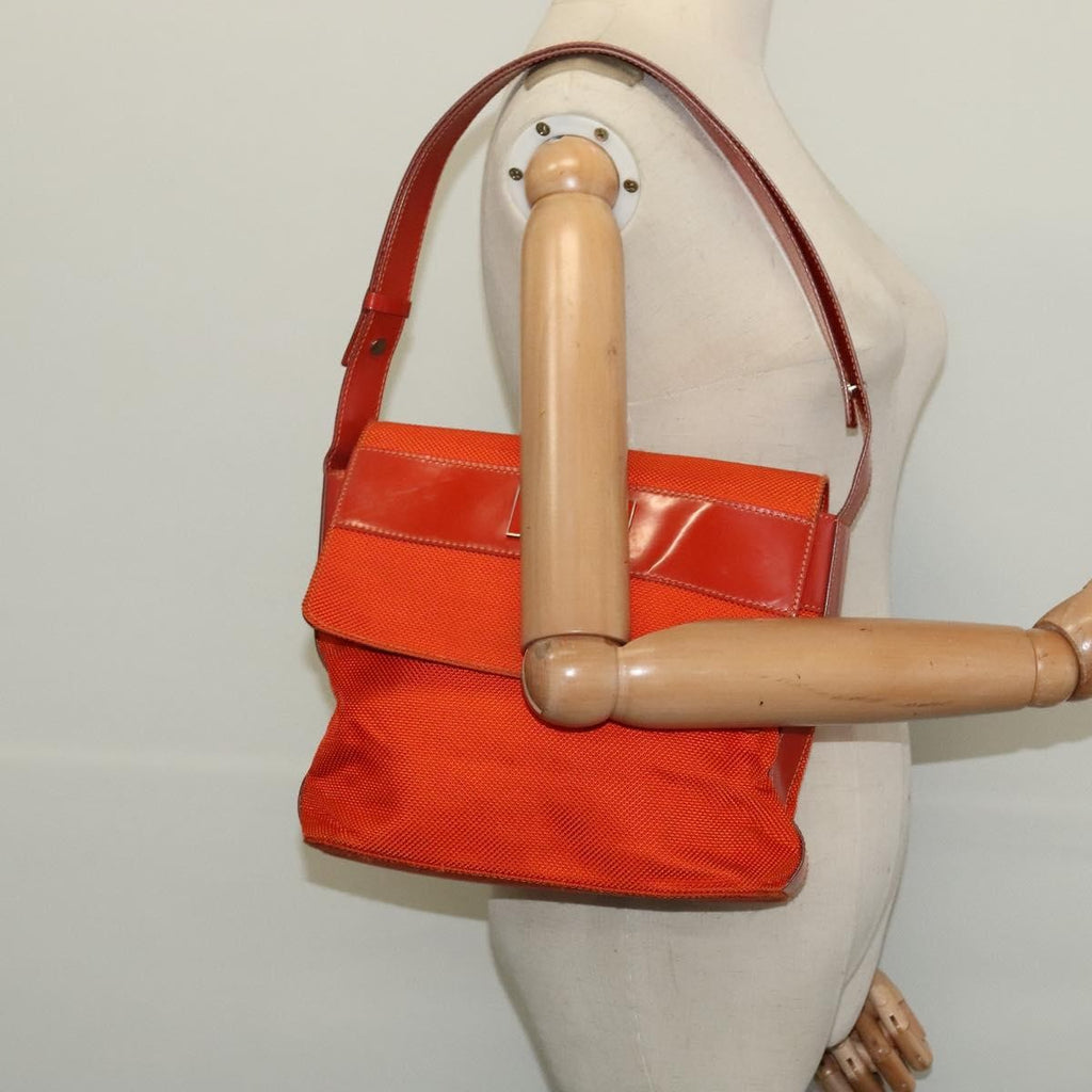 Celine Shoulder Bag Canvas Orange Canvas Shoulder Bag Bag