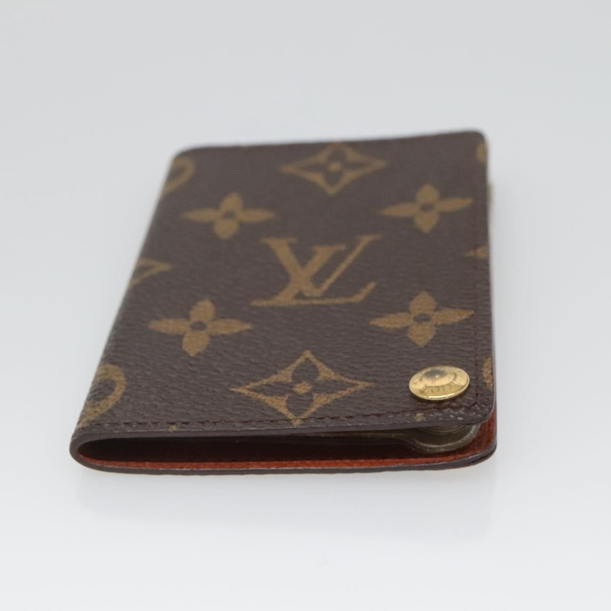 Louis Vuitton Porte Cartes Pression Card Case Monogram Canvas Brown Canvas Card Holders Accessory