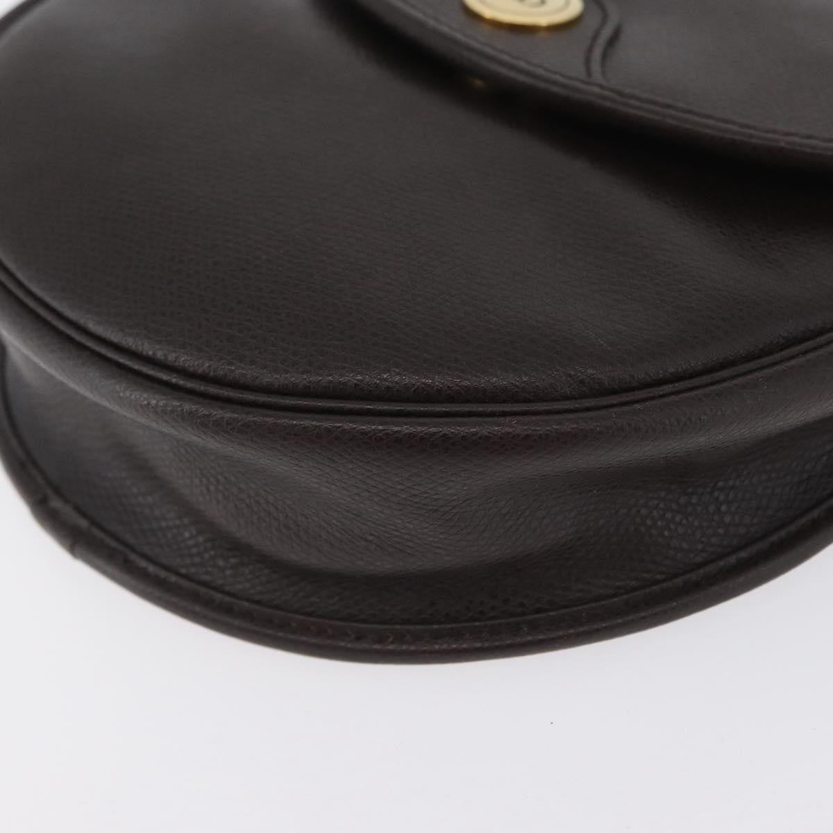 Christian Dior Vintage Cd Logo Shoulder Bag Leather Brown Leather Shoulder Bag Bag (Pre-Owned)