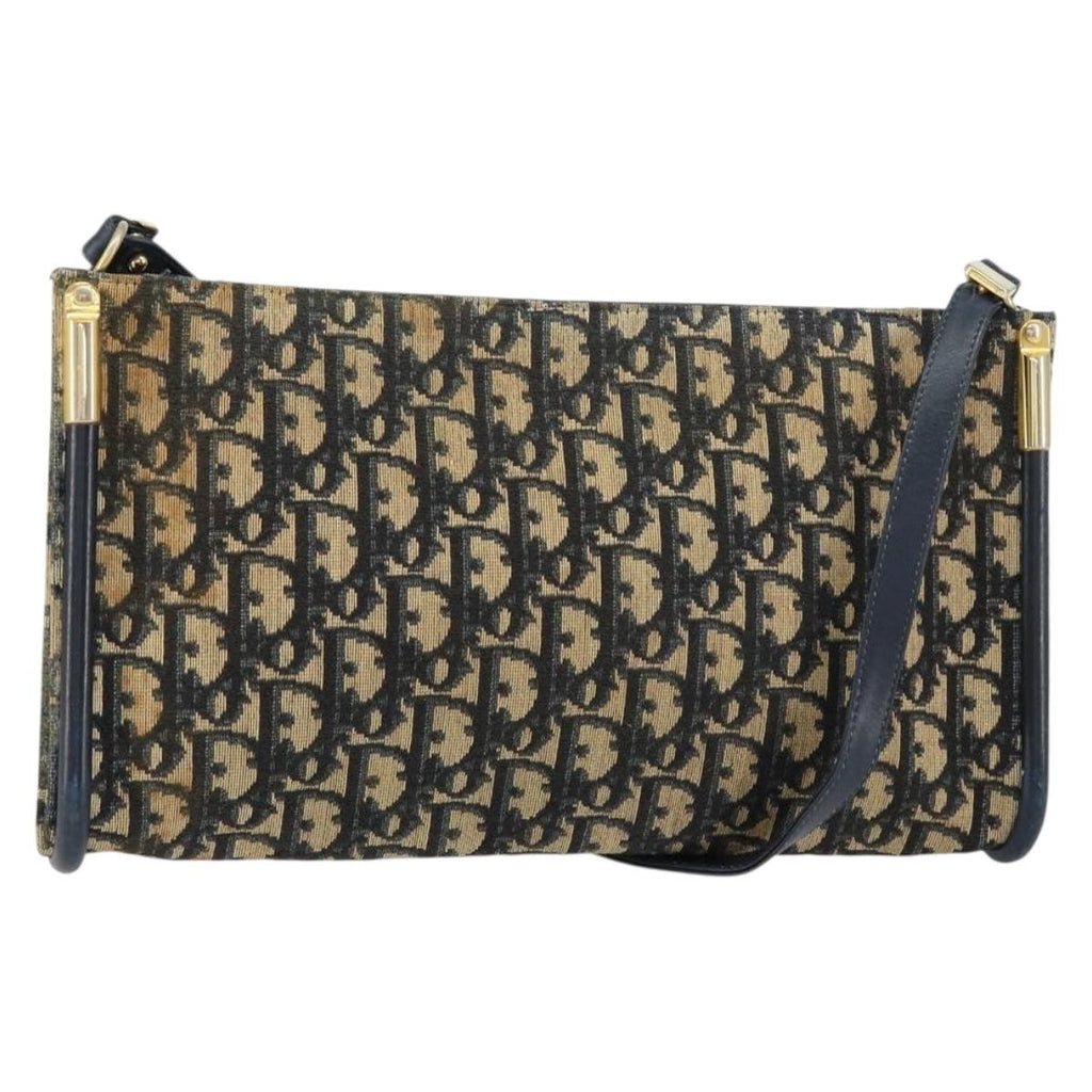 Christian Dior Vintage Trotter Shoulder Bag Canvas Navy Canvas Shoulder Bag Bag (Pre-Owned)