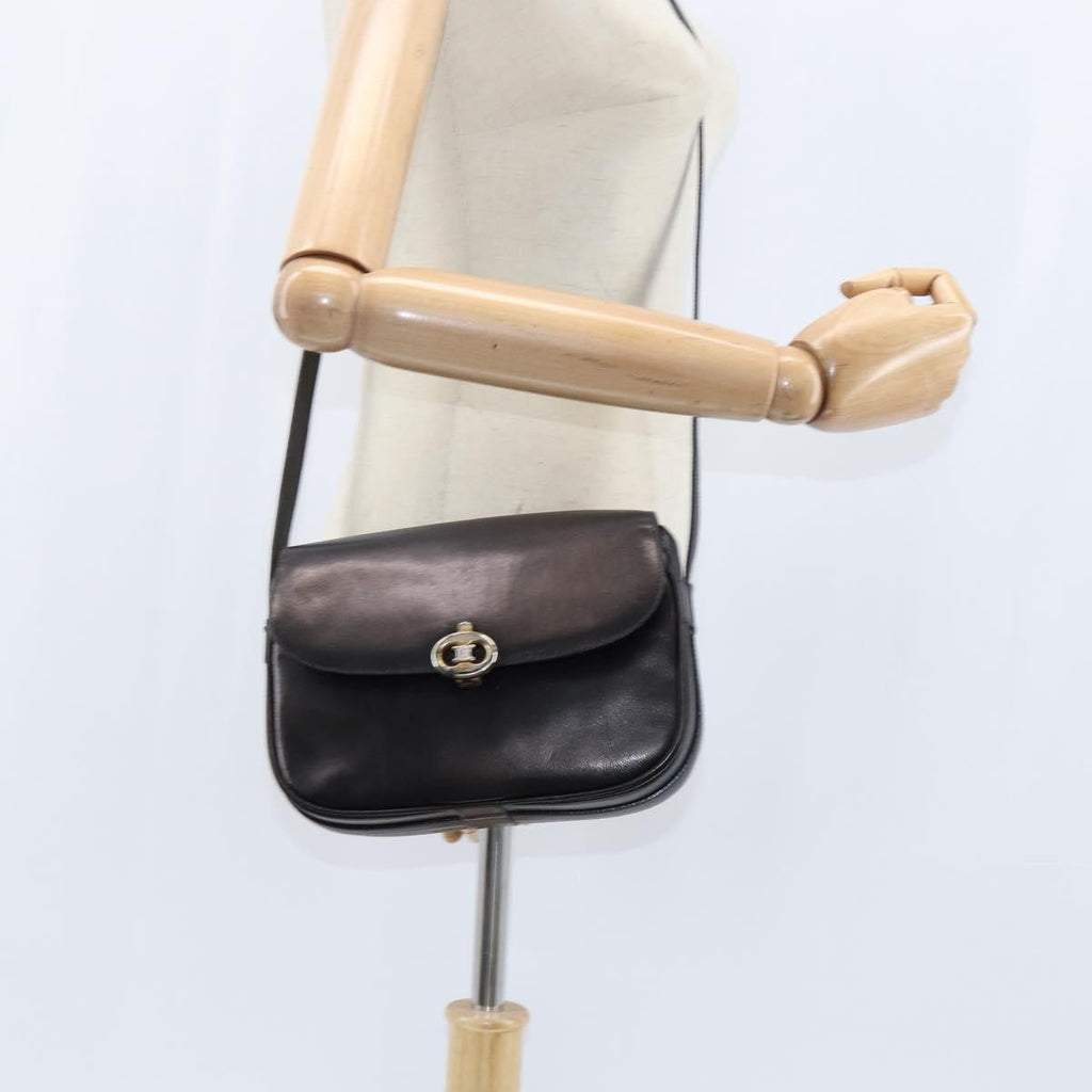 Celine Vintage Triomphe Shoulder Bag Leather Brown Leather Shoulder Bag Bag
