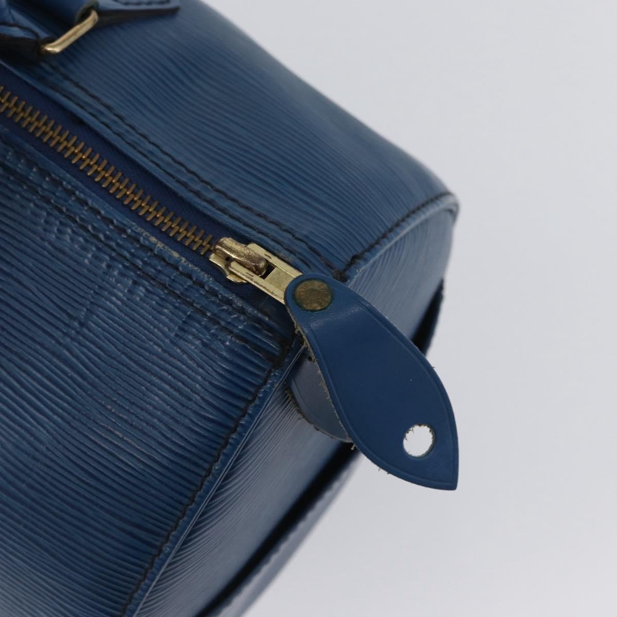 Louis Vuitton Speedy Handbag Epi Leather Blue Leather Handbag