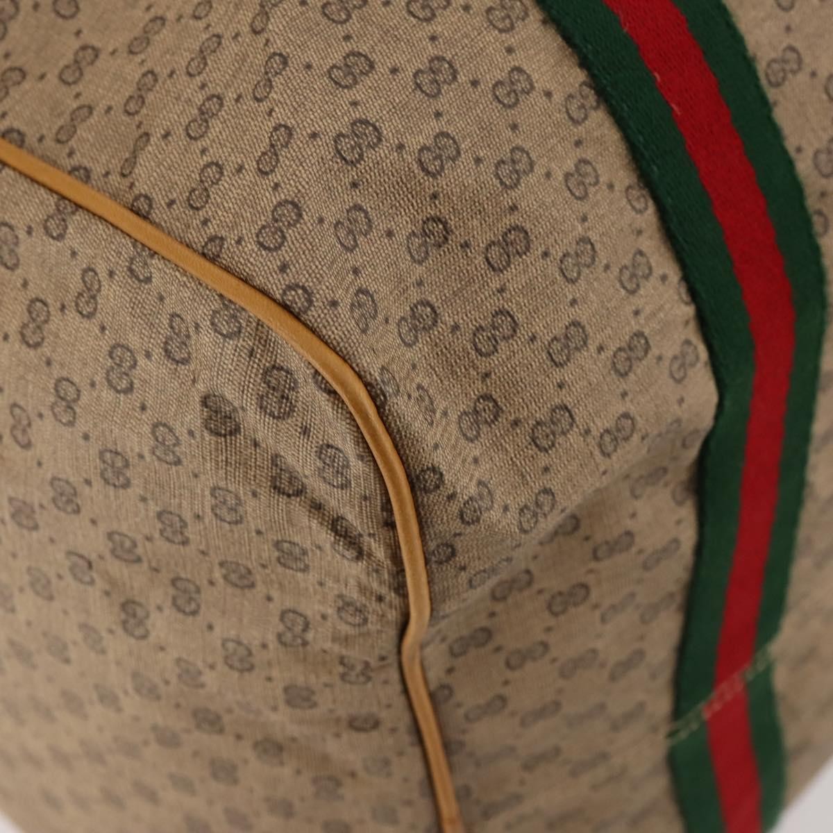 Gucci Web Trim Weekend Duffle Bag Gg Coated Canvas Beige Canvas Travel Bag Bag (Pre-Owned)