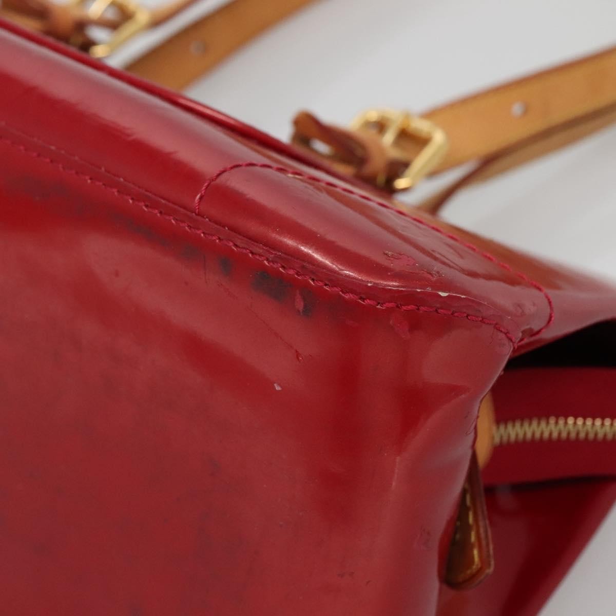 Louis Vuitton Rosewood Avenue Handbag Monogram Vernis Red Patent_Leather Handbag