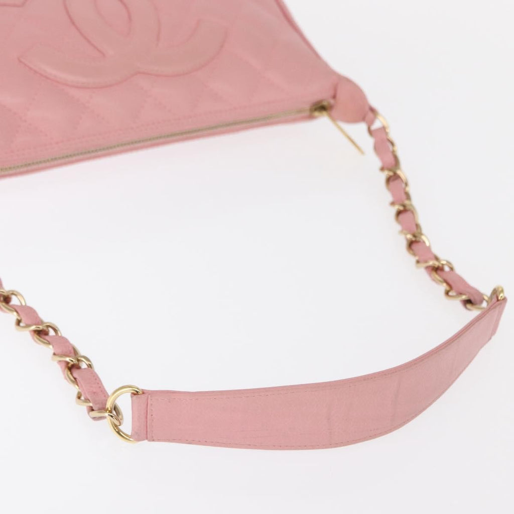 Chanel Timeless Cc Chain Shoulder Bag Quilted Caviar Pink Leather Shoulder Bag Bag