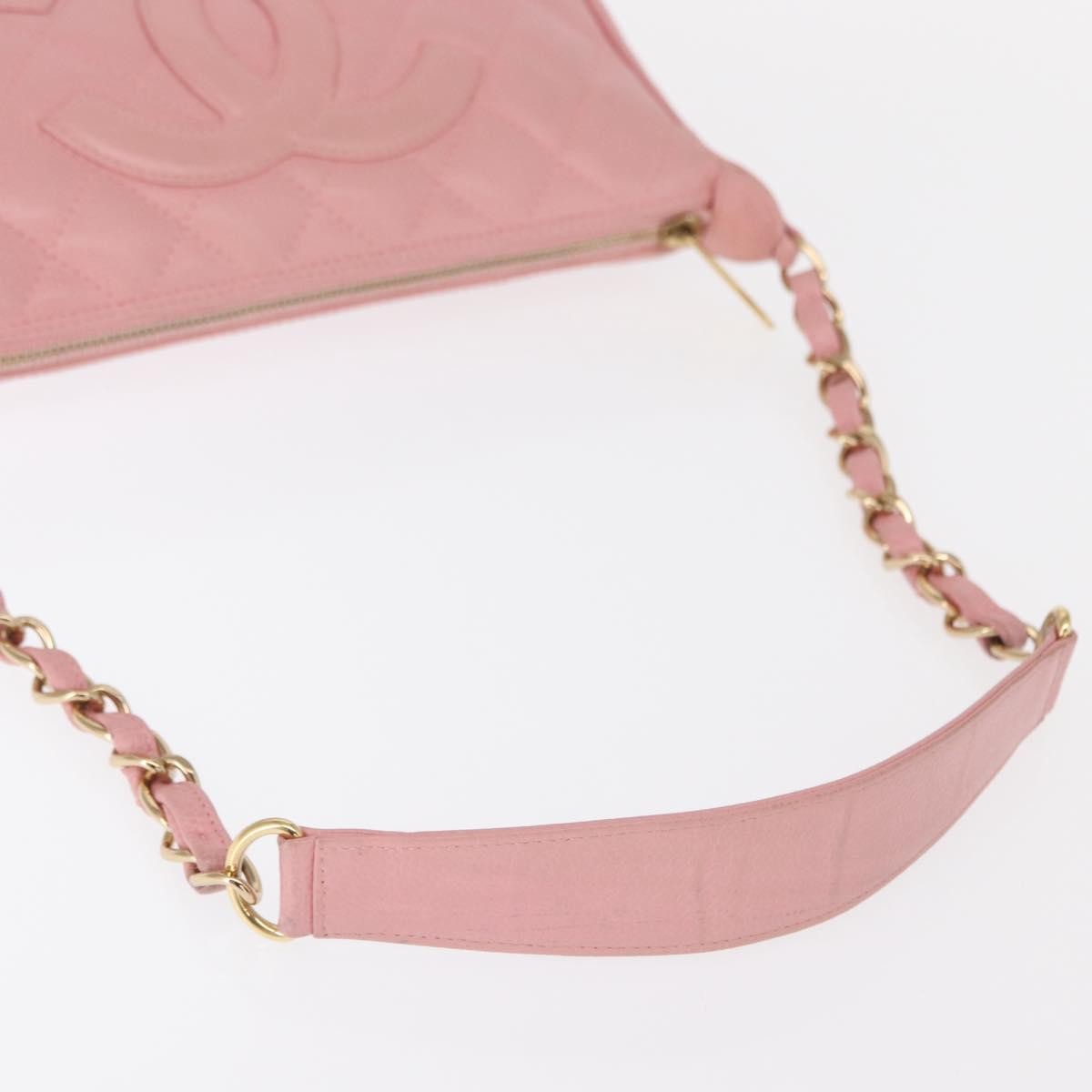 Chanel Timeless Cc Chain Shoulder Bag Quilted Caviar Pink Leather Shoulder Bag Bag