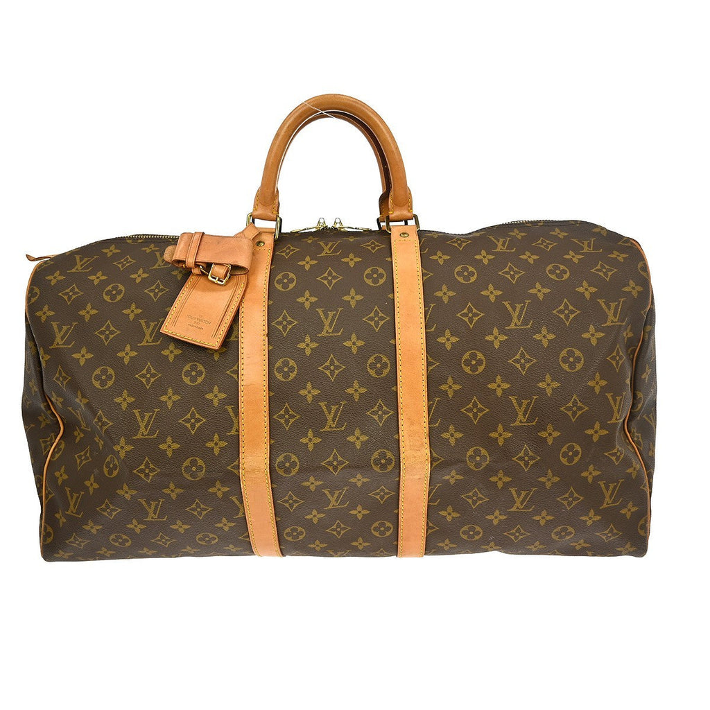 Louis Vuitton Keepall Bag Monogram Canvas Brown Canvas Travel Bag