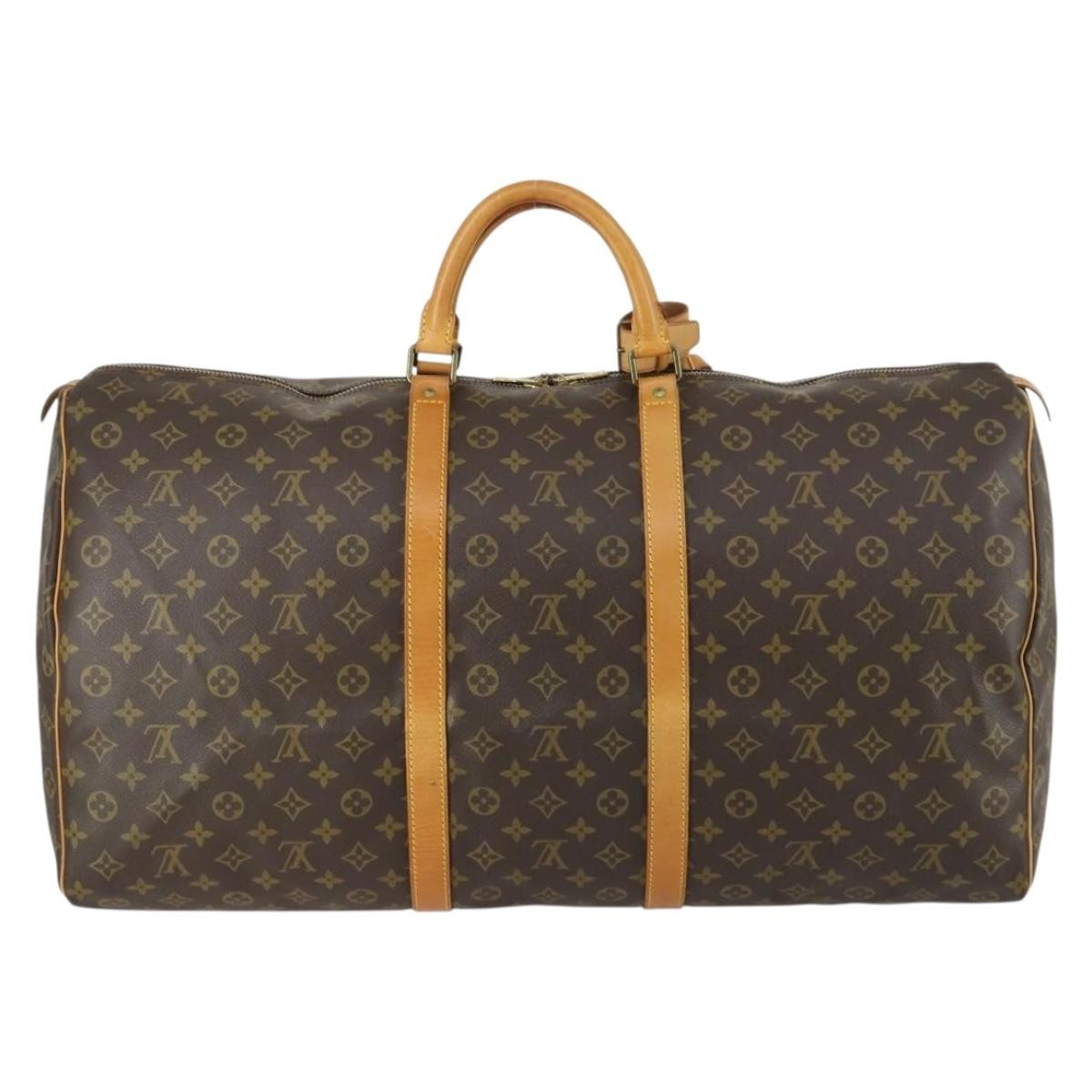 Louis Vuitton Keepall Bag Monogram Canvas Brown Canvas Travel Bag