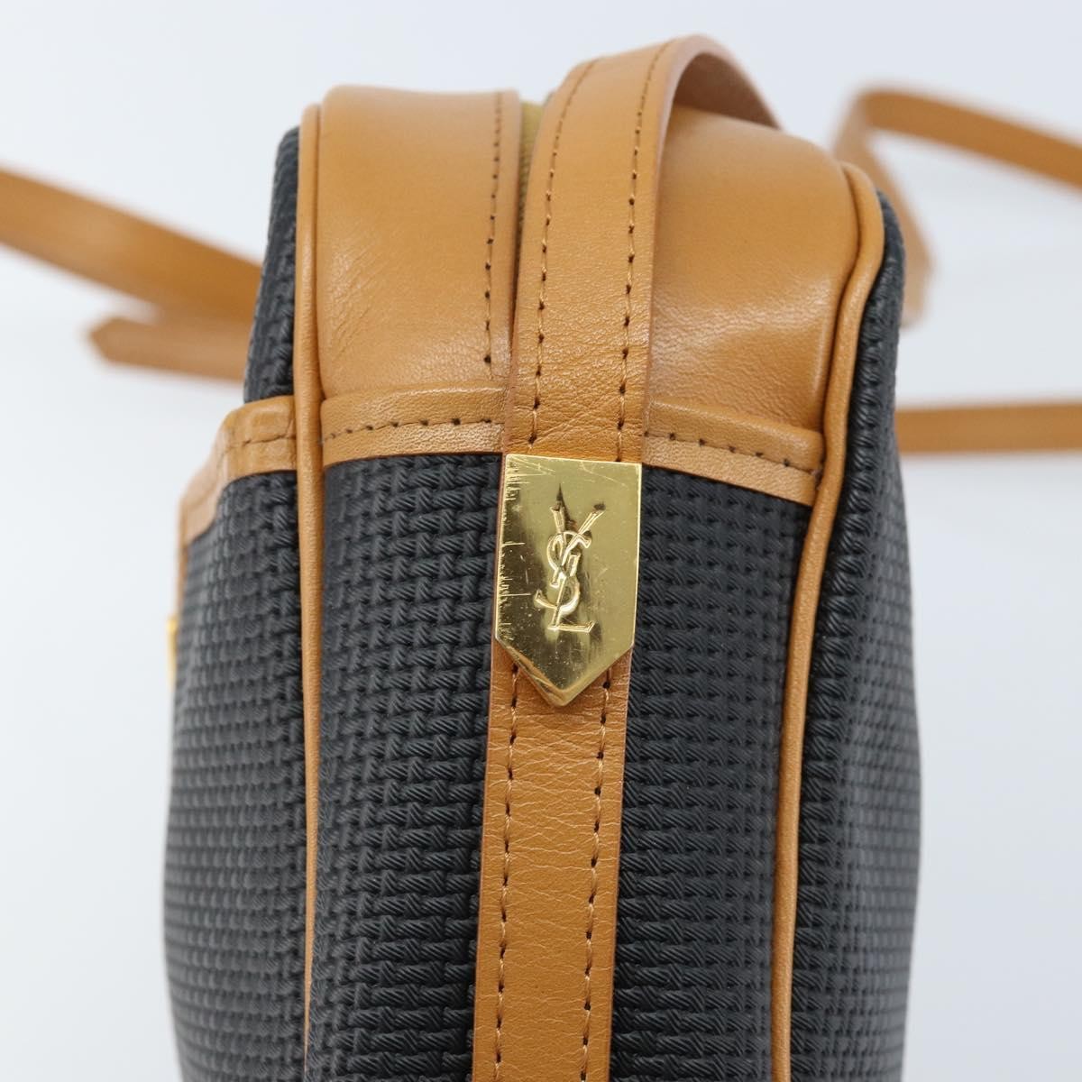 Saint Laurent Vintage Shoulder Bag Canvas Navy Canvas Shoulder Bag Bag (Pre-Owned)