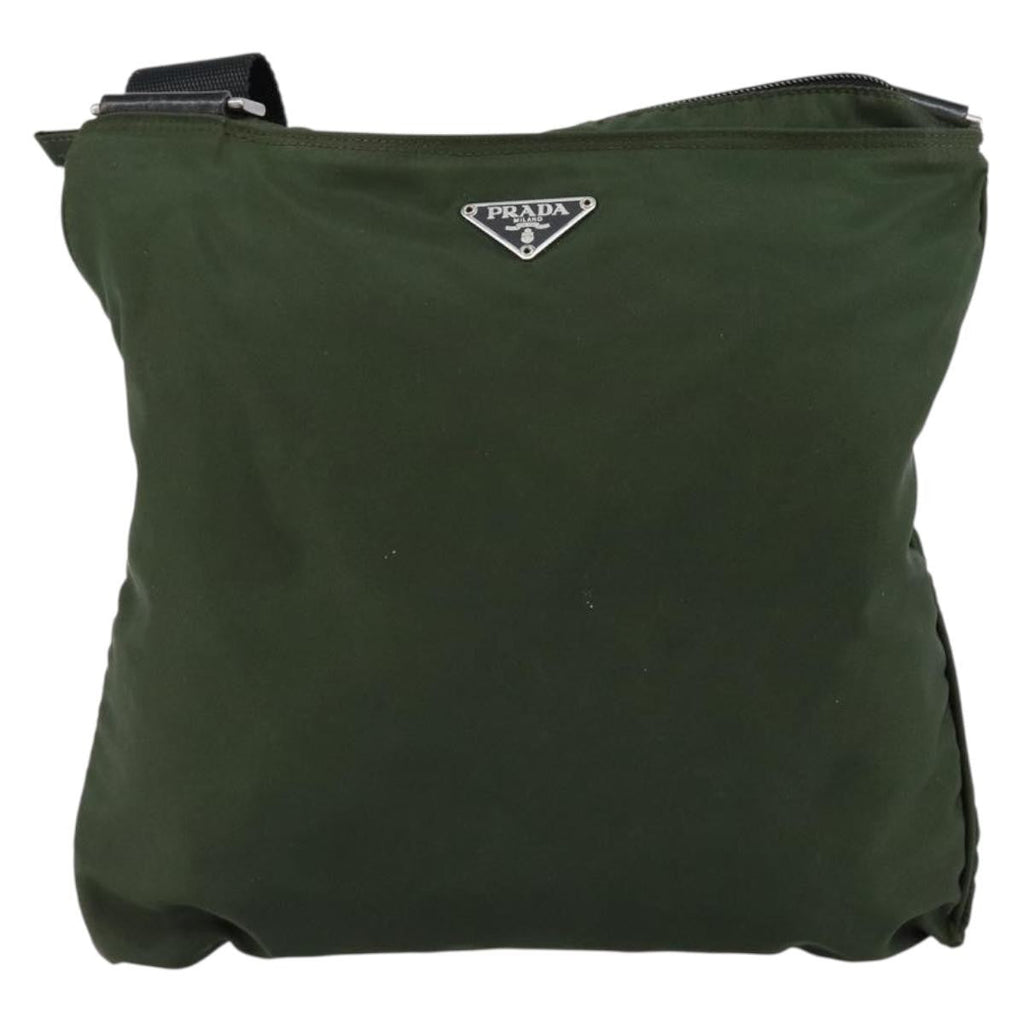 Prada Flat Messenger Bag Tessuto Khaki Nylon Shoulder Bag Bag