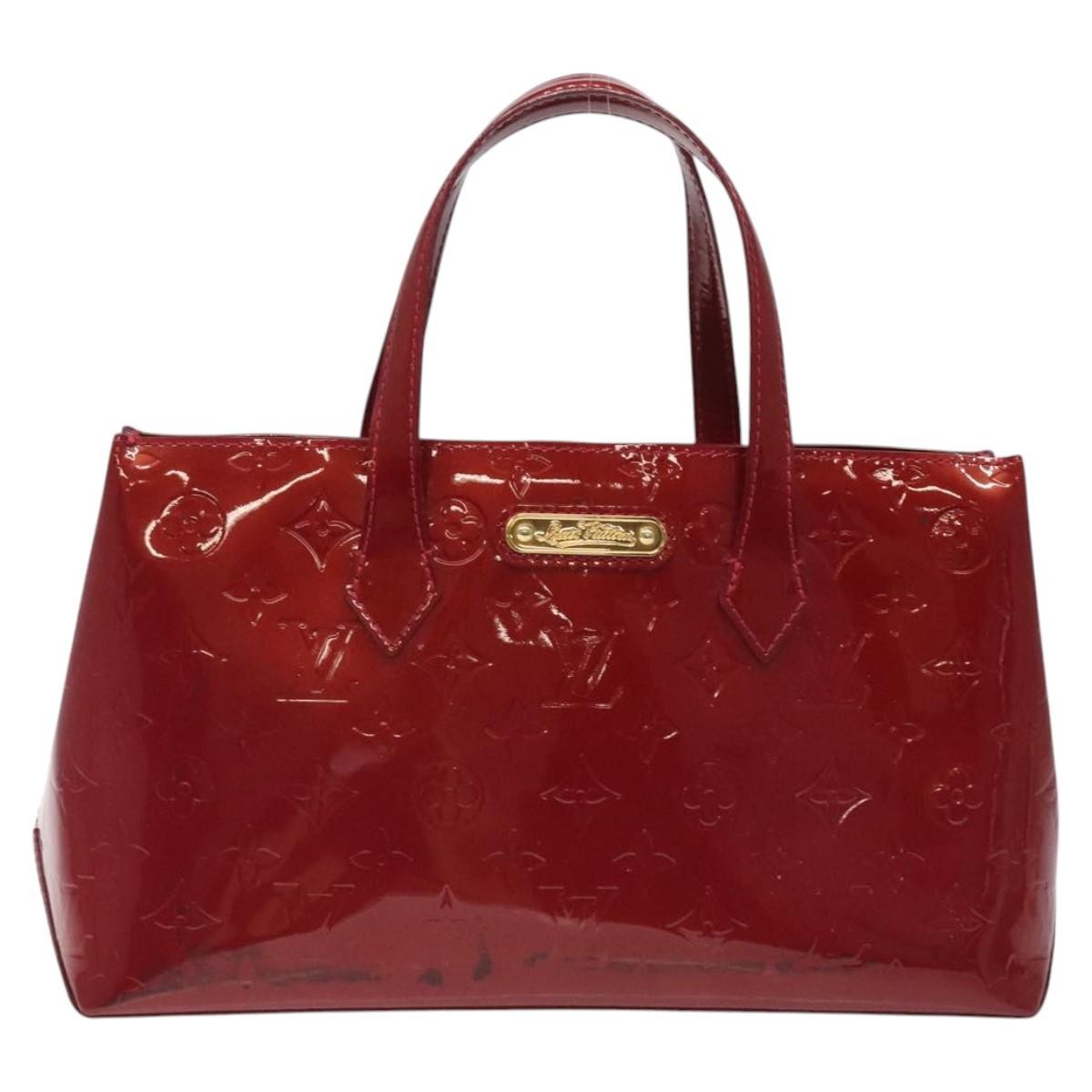 Louis Vuitton Wilshire Handbag Monogram Vernis Red Patent_Leather Handbag