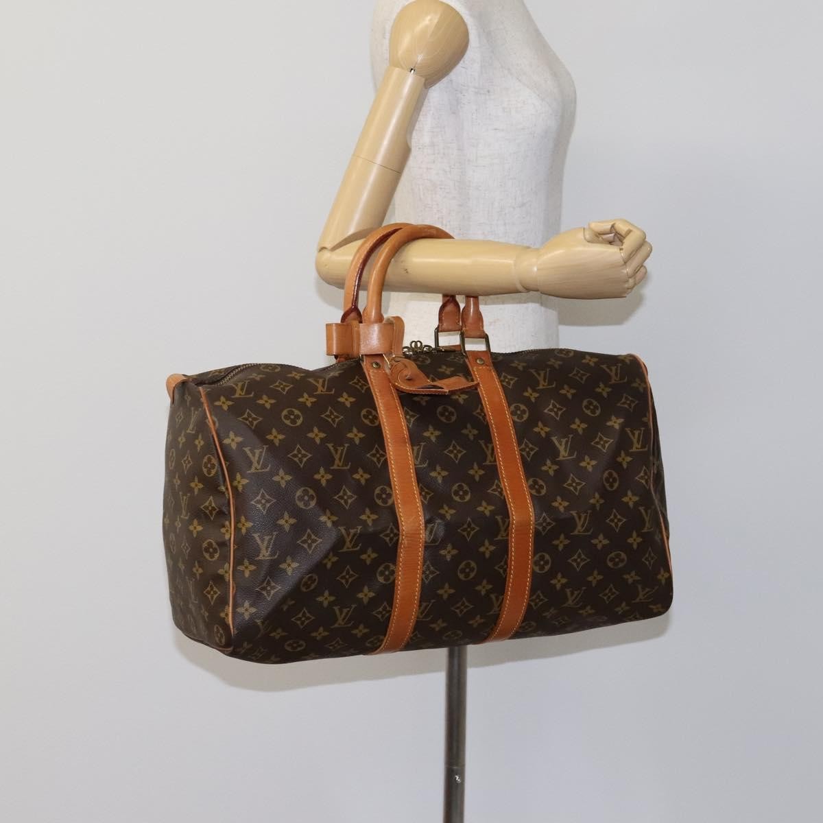 Louis Vuitton Keepall Bag Monogram Canvas Brown Canvas Travel Bag