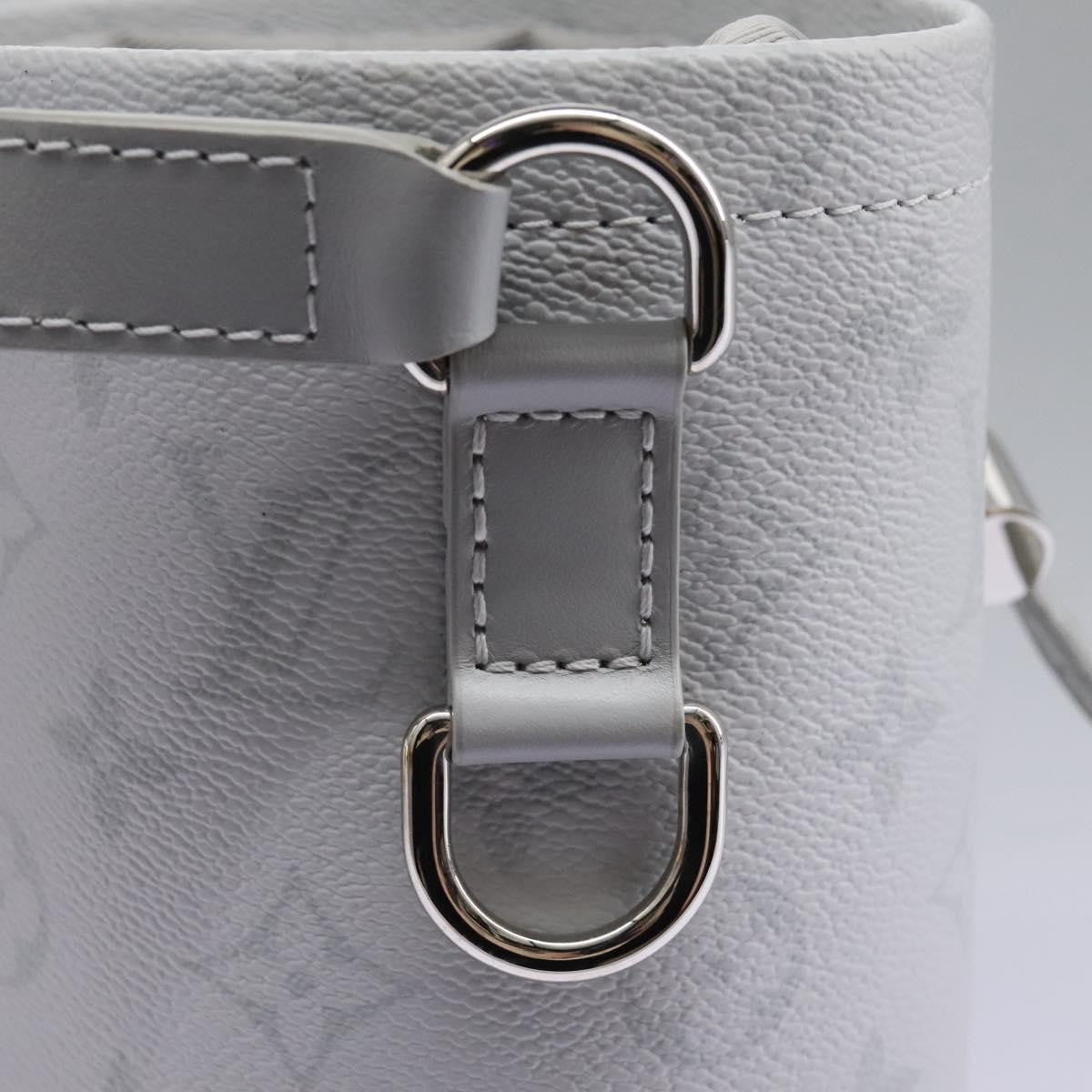Louis Vuitton Chalk Nano Bag Limited Edition Logo Story Monogram Canvas Gray Canvas Clutche & Pouche Bag