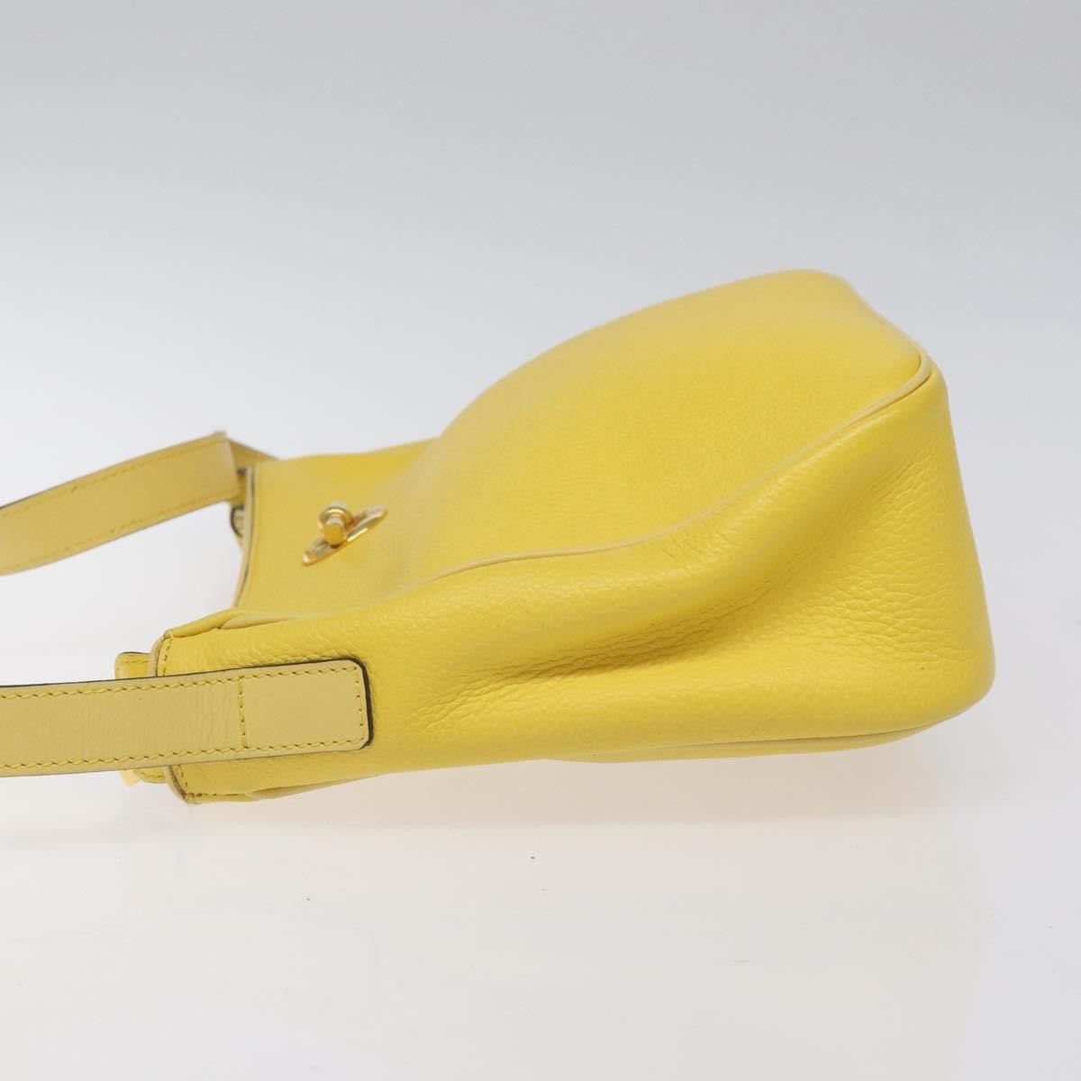 Celine Vintage Shoulder Bag Leather Yellow Leather Shoulder Bag Bag
