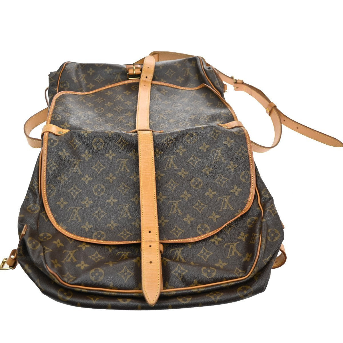 Louis Vuitton Saumur Handbag Monogram Canvas Brown Canvas Shoulder Bag
