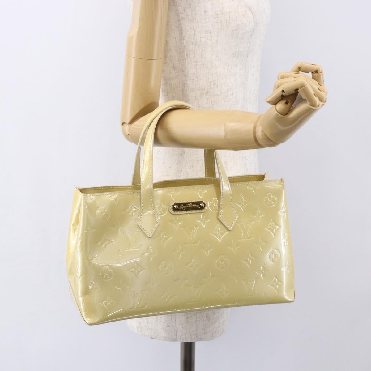Louis Vuitton Wilshire Handbag Monogram Vernis Beige Patent_Leather Handbag