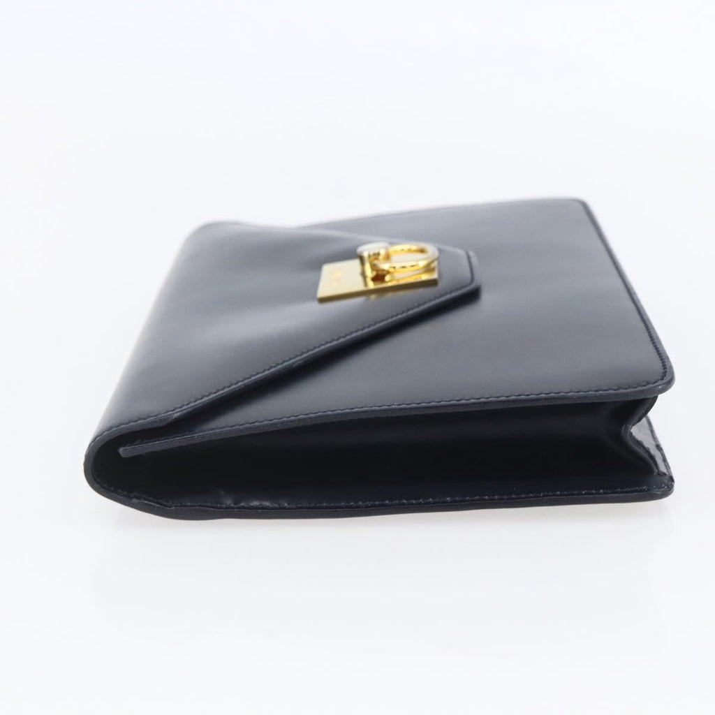 Celine Clutch Bag Leather Navy Leather Clutche & Pouche Bag