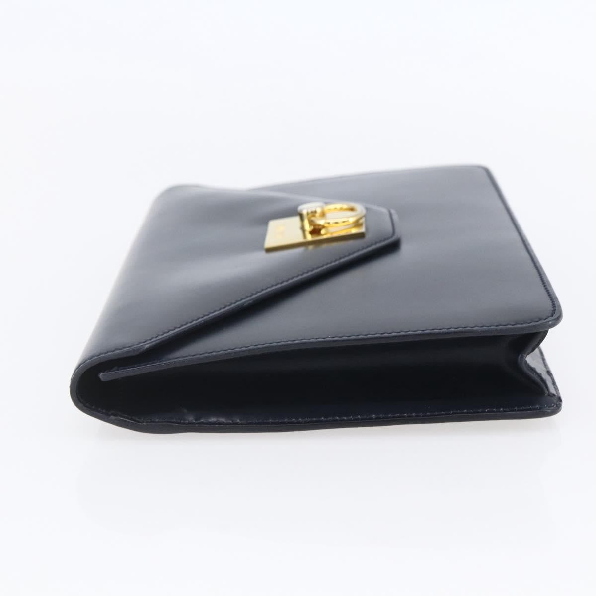 Celine Clutch Bag Leather Navy Leather Clutche & Pouche Bag