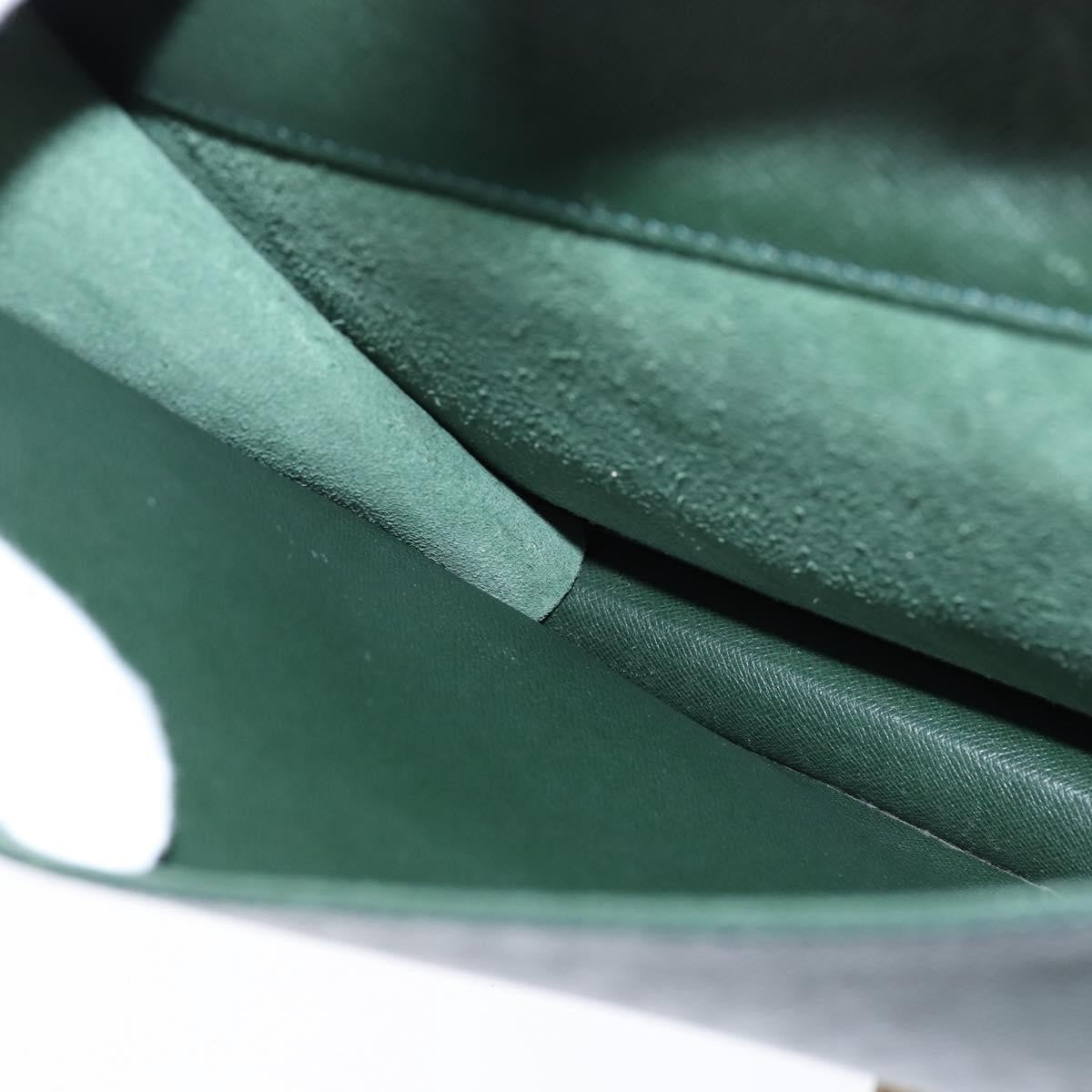 Louis Vuitton Serviette Kourad Briefcase Taiga Leather Green Leather Briefcase Bag