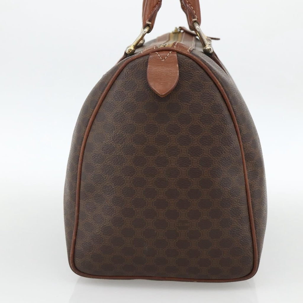 Celine Macadam Handbag Macadam With Leather Brown Canvas Handbag