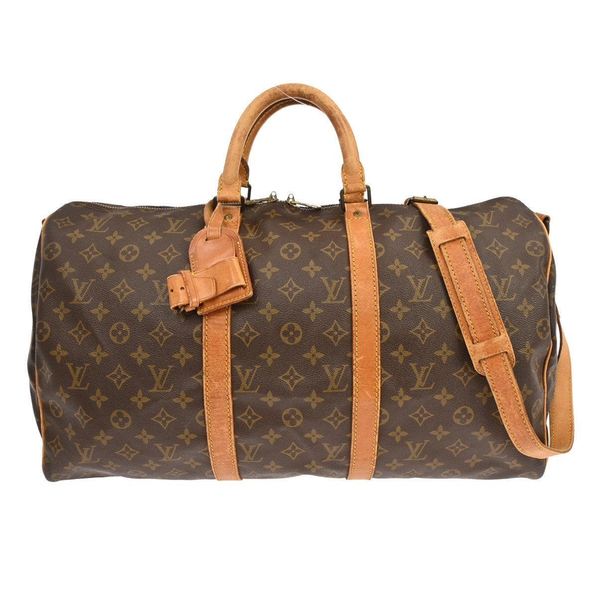 Louis Vuitton Keepall Bandouliere Bag Monogram Canvas Brown Canvas Travel Bag