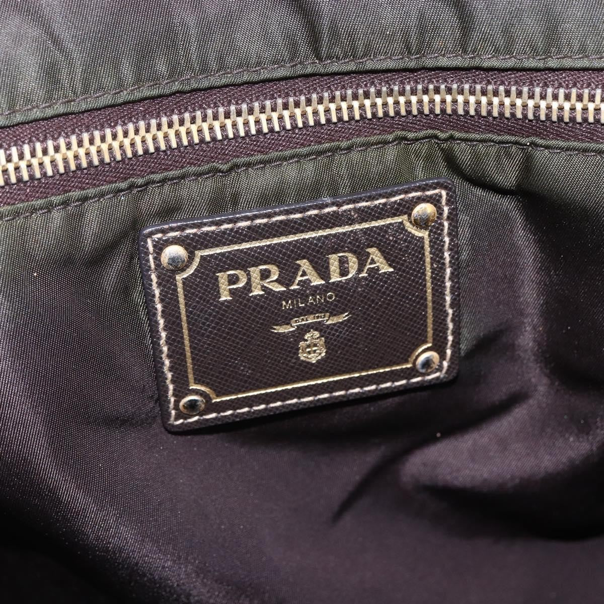 Prada Open Tote Tessuto Khaki Nylon Tote Bag Bag