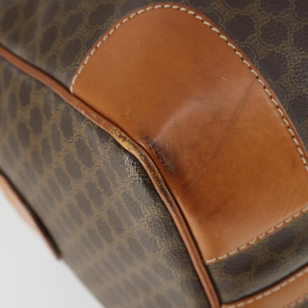 Celine Vintage Duffle Bag Canvas And Leather Brown Canvas Travel Bag Bag