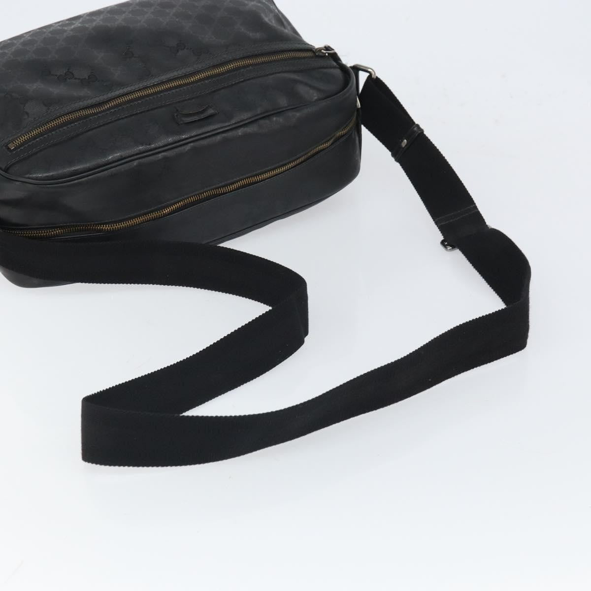 Gucci Zip Messenger Bag Gg Imprime Black Canvas Shoulder Bag Bag (Pre-Owned)