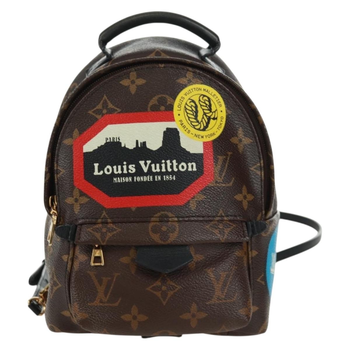 Louis Vuitton Palm Springs Backpack Limited Edition World Tour Monogram Canvas Brown Canvas Backpack Bag