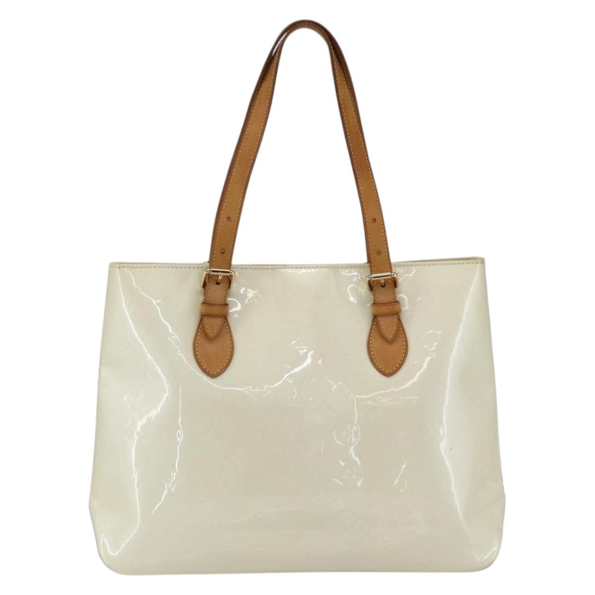 Louis Vuitton Brentwood Handbag Monogram Vernis Beige Patent_Leather Tote Bag