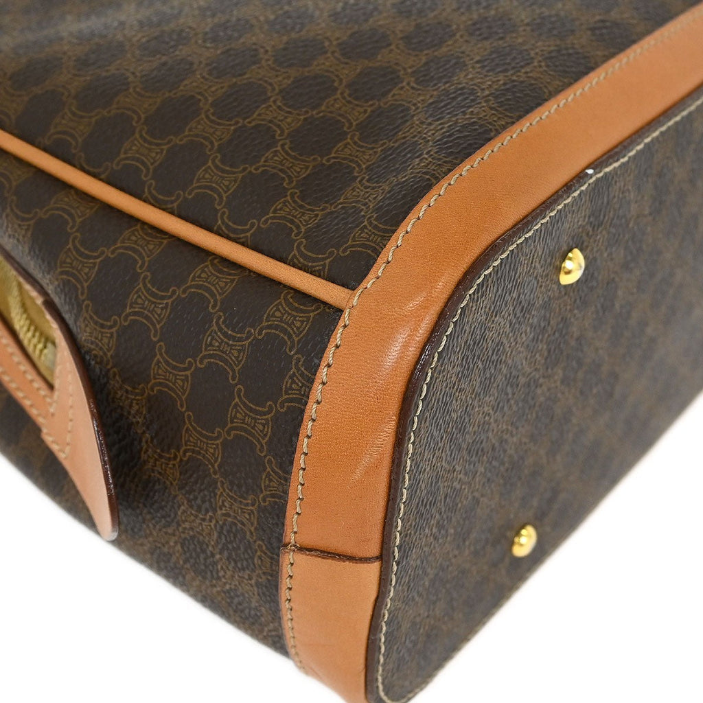 Celine C Macadam Handbag Canvas Brown Canvas Handbag