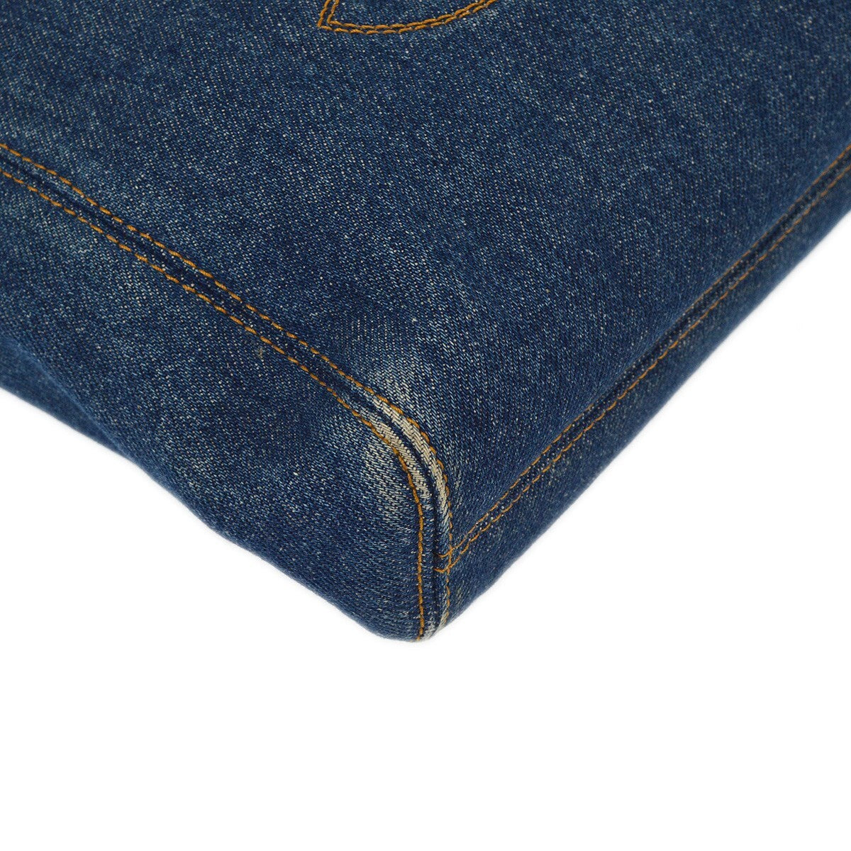 Chanel Vintage Resin Chain Tote Denim Blue Denim_Jeans Tote Bag Bag