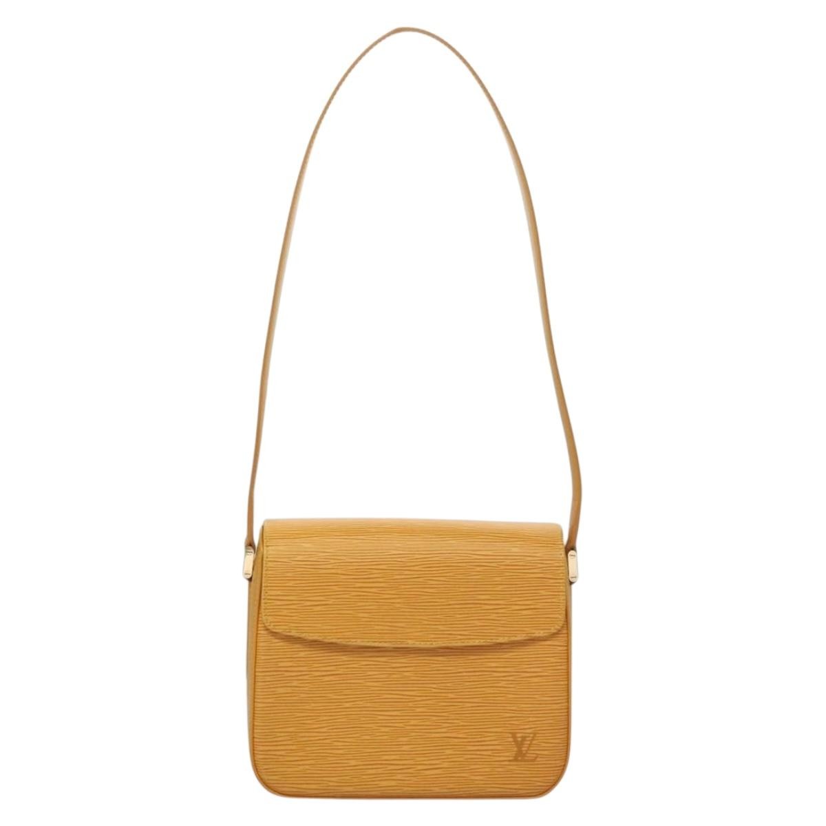 Louis Vuitton Buci Handbag Epi Leather Yellow Leather Shoulder Bag