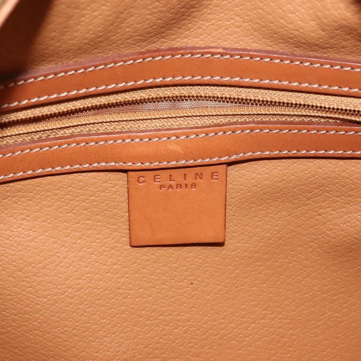 Celine Vintage Macadam Handbag Canvas And Leather Brown Canvas Handbag