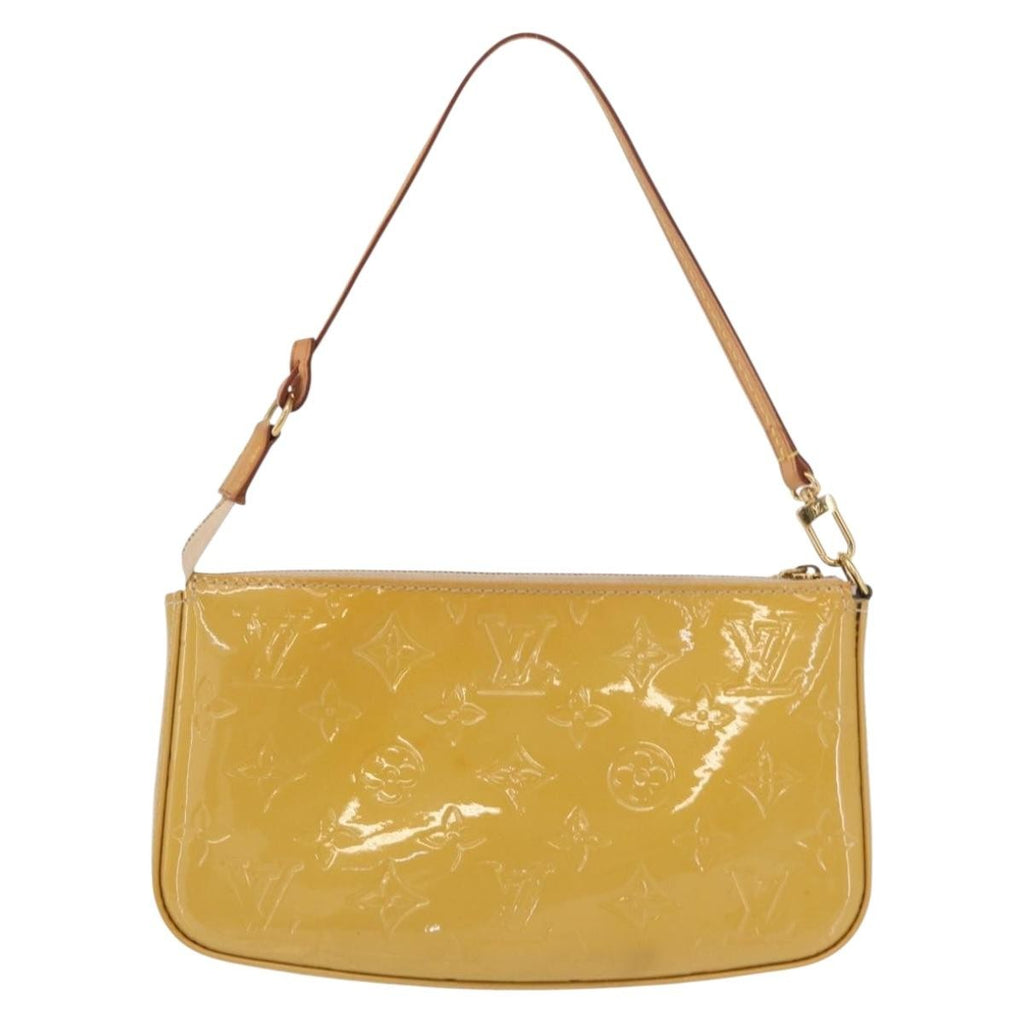 Louis Vuitton Pochette Accessoires Nm Monogram Vernis Yellow Patent_Leather Clutche & Pouche Bag