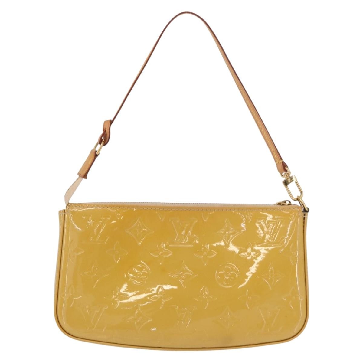 Louis Vuitton Pochette Accessoires Nm Monogram Vernis Yellow Patent_Leather Clutche & Pouche Bag