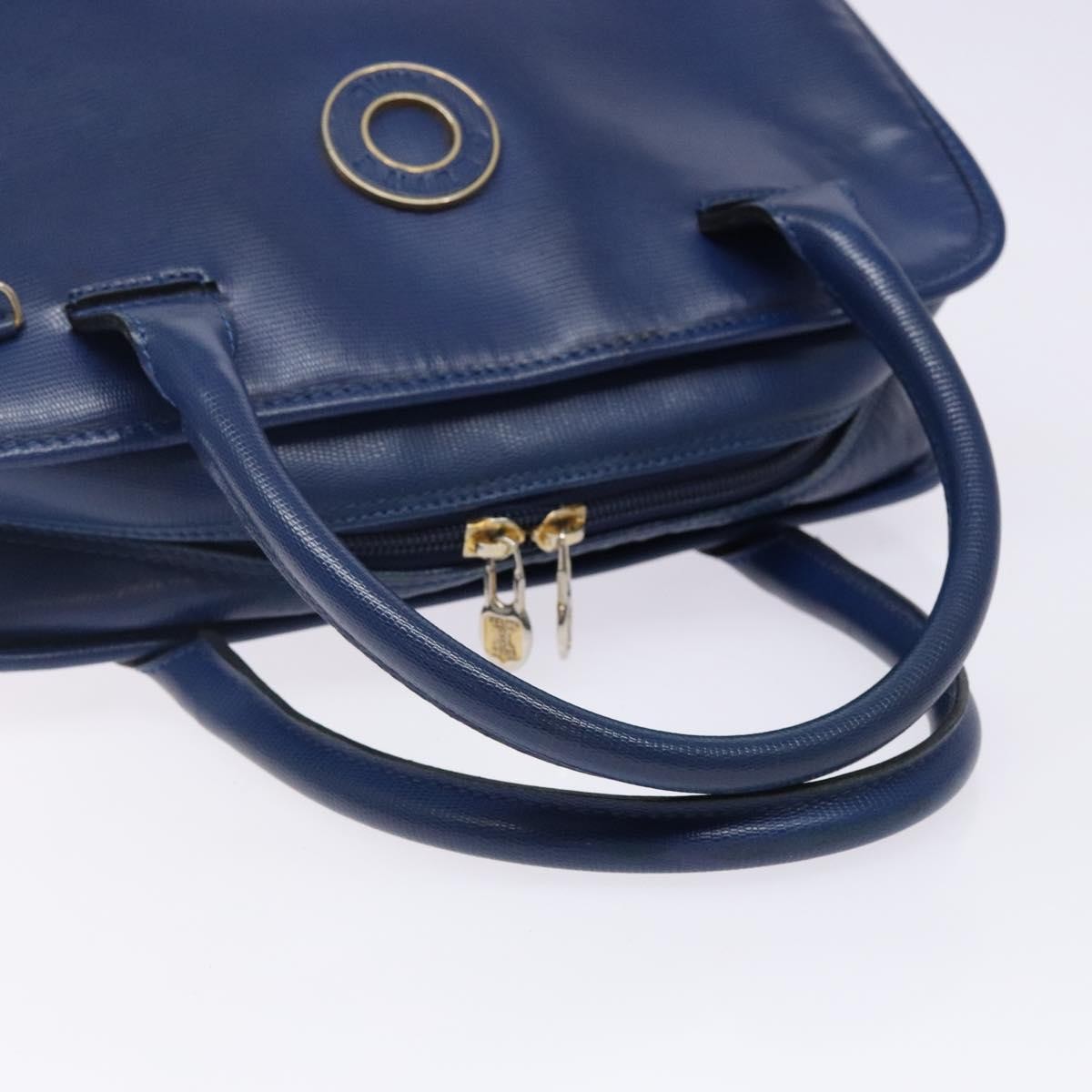 Celine Circle Logo Handbag Leather Blue Leather Bag
