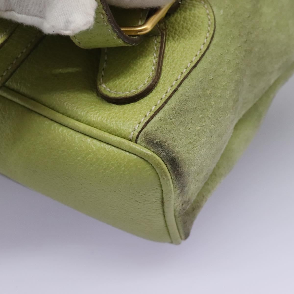Gucci Gucci Bamboo Backpack Daim Green Suede Backpack Bag (Pre-Owned)